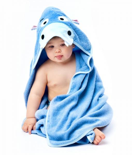 Baby Handtuch Blau Nilpferd 100x100 cm - Sensillo