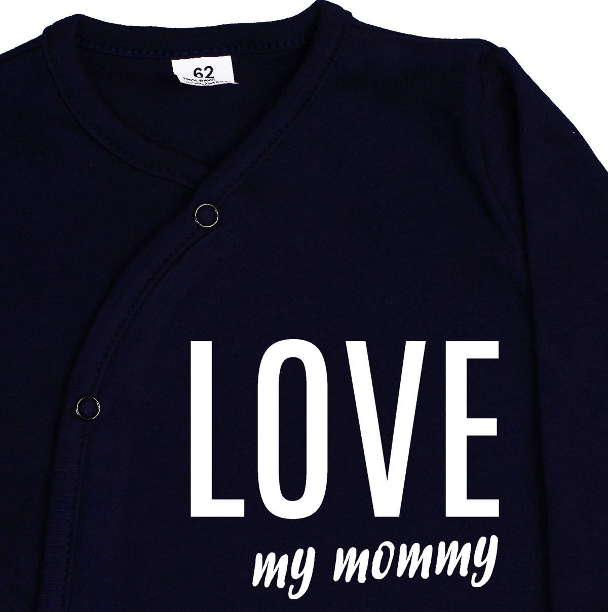 Baby-Schlafanzug LOVE MY MOMMY - navy blau