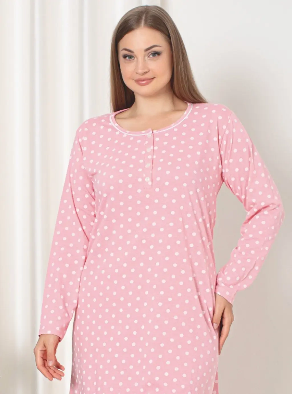 DR Plus Size Umstandsshirt Polka Dots – Puder