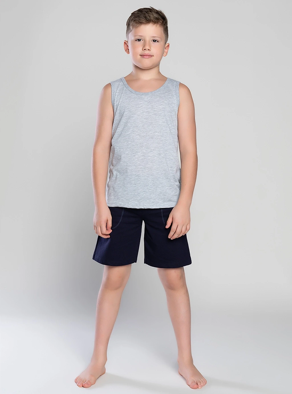 Tytus Jungen-T-Shirt mit breiten Melange-Trägern