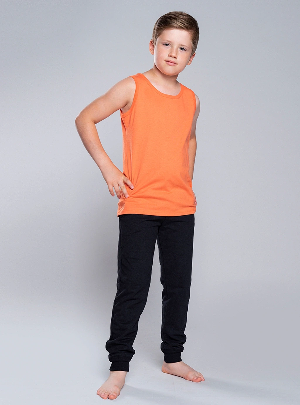 Tytus Jungen-T-Shirt mit breiten Trägern, Orange