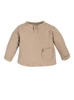  Natürliches Waffel-Baby-Polo-Sweatshirt – Stein