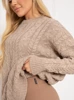  Winterpullover mit Zopfmuster – Beige