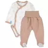 Baby-Body + Strampler-Set - Beiger Teddybär