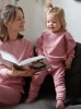 Familien-Kinder-Trainingsanzug-Set – Rosa