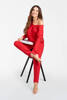 Karina Langarm-Trainingsanzug-Set für Damen. lange rote Hose