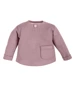Natürliches Waffel-Baby-Polo-Sweatshirt – Rosa