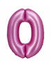 Satynowy różowy balon B&C cyfra "0" -76cm