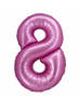 Satynowy różowy balon B&C cyfra "8" -76cm