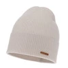 Herbst und Wintermütze Damen, beige, 100% Merinowolle, Flerra