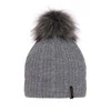 Wintermütze Damen mit Bommel Grau Xena