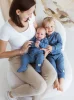  Natürliche Waffel-Babyhose – Denim