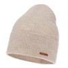 Herbst und Wintermütze Damen, beige, 100% Merinowolle, Flerra