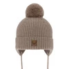 Wintermütze Jungen 100% extrafeine Merinowolle, gefüttert mit Wollfleece Braun Tacco