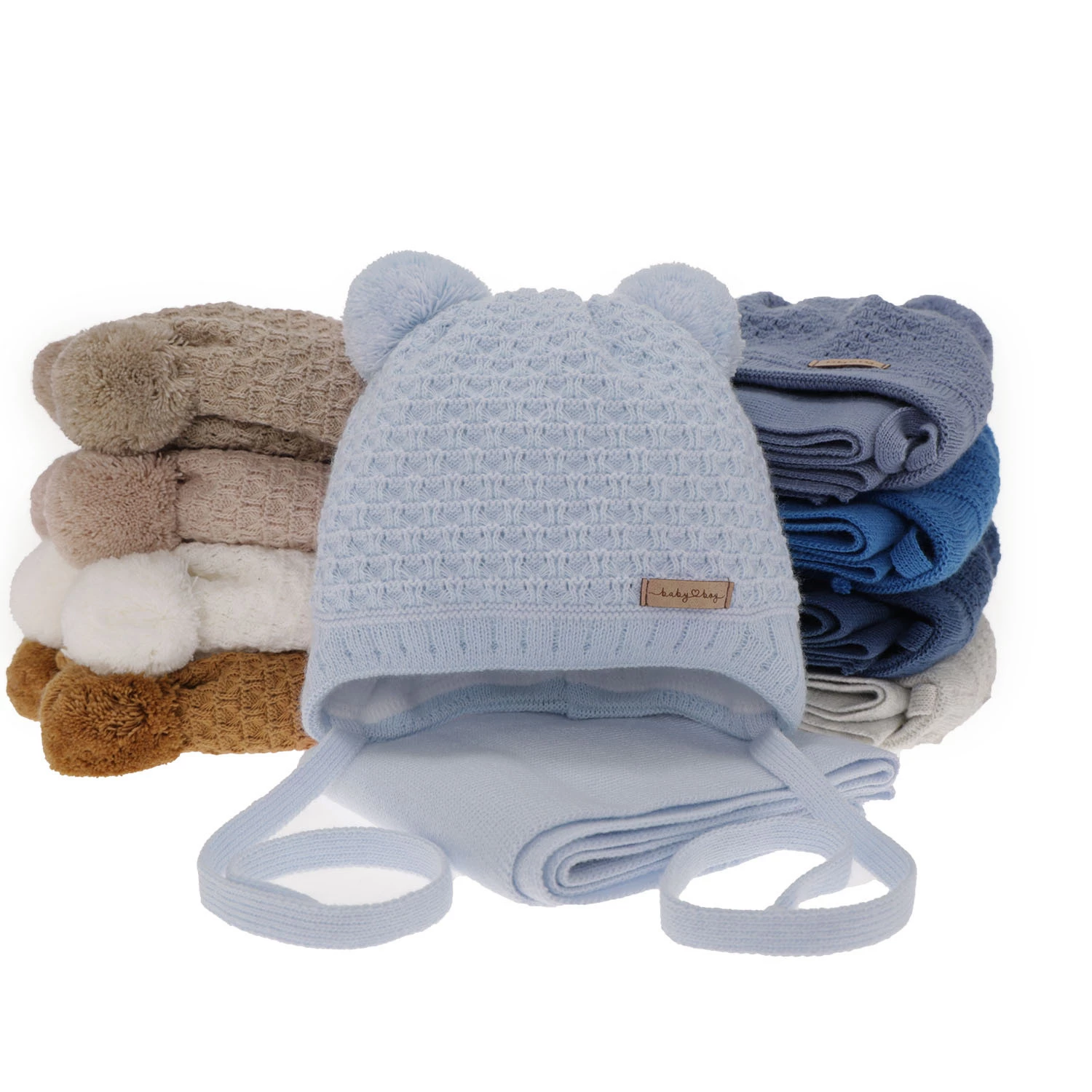 Winterset Jungen: Winterset Jungen: Mütze und Schal mit zwei Bommeln Camel Franki
