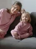 Familien-Kinder-Trainingsanzug-Set – Rosa