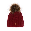 Wintermütze Damen mit Bommel Burgunder Euforia