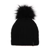 Wintermütze Damen mit Bommel Schwarz Xena