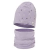 Herbst und Frühlingsset Mädchen baumwolle: Mütze und Schlauchschal Violett Fiora
