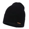 Herbst und Wintermütze Damen, schwarz, 100% Merinowolle, Flerra