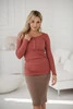 Gerippte Umstands- und Stillbluse aus Tummy Dusty Cedar