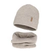 Winterset Mädchen: Mütze und Schlauchschal mit Baumwollfutter, beige, mit Merinowolle, Odette