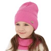 Herbst und Frühlingsset Mädchen: Mütze und Schlauchschal 100% extrafeine Merinowolle Rosa Itra