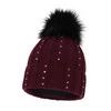 Wintermütze Damen mit Bommel Burgunder Mada