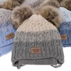 Winterset Jungen: Mütze und Schal mit zwei Bommeln Blau Platon