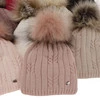 Winterset Mädchen: Mütze und Schlauchschal mit Bommel Schwarz Amaltea