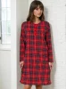 DR Kariertes Umstandsshirt – rot