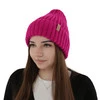 Wintermütze Damen aus Merinowolle Violett Caro