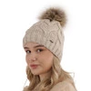 Wintermütze Damen mit Bommel Weiß Terri