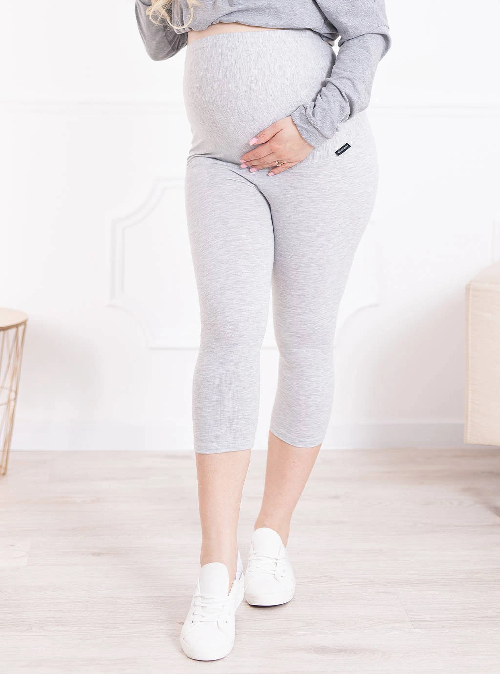 Kurze umstandsleggings 3/4 grau