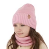 Winterset Mädchen: Mütze und Schlauchschal 100% extrafeine Merinowolle Rosa Nelita