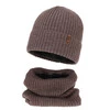 Winterset Jungen: Mütze und Schlauchschal, braun, mit Merinowolle, Colton