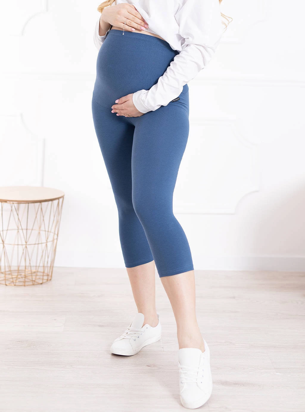 Kurze umstandsleggings 3/4 indygo