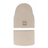 Herbst und Frühlingsset Mädchen: Mütze und Schlauchschal, mit Baumwolle, Beige Furora