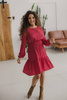 Lovely Dress Umstands- und Stillkleid, rot und himbeerrot, mit Aufdruck, lange Ärmel