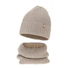 Winterset für Mädchen: Mütze und Schlauchschal aus Merinowolle in Beige Peggy