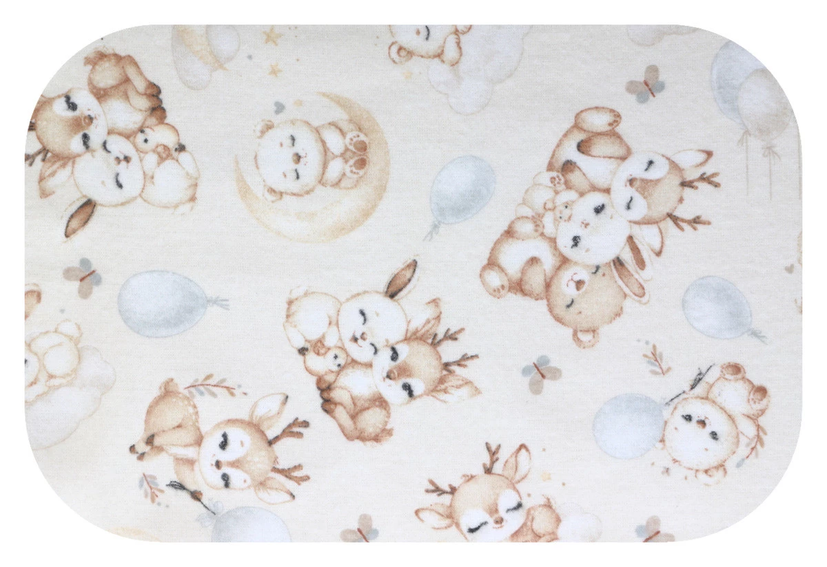 Flanellwindeln 70x80 - Teddy Hirsch auf einer Wolke von rosa Hintergrund