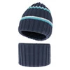 Winterset für Jungen: Mütze und Schlauchschal in Blau Bastien