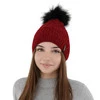 Wintermütze Damen mit Bommel Burgunder Xena