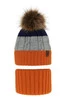 Winterset Jungen: Mütze und Schlauchschal mit Bommel Orange Karmel