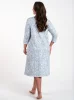  Antonia Damenhemd, 3/4-Ärmel, blauer Aufdruck