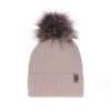 Wintermütze Damen mit Bommel Beige Loara
