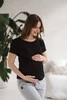 Two Ways wendbare Umstands- und Stillbluse, kurze Ärmel, schwarz