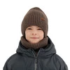Winterset für Jungen: Mütze und Schlauchschal aus Merinowolle in Beige Palermo