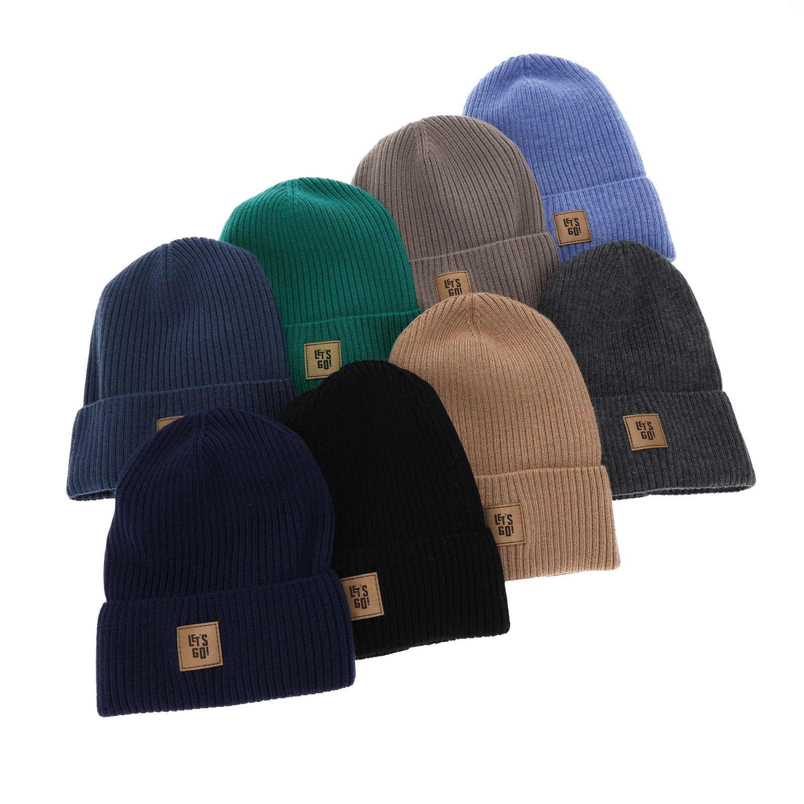 Herbst und Frühlingsset Jungen: Mütze und Schlauchschal 100%  Merinowolle Blau Vanto