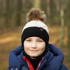 Winterset Jungen: Mütze und Schlauchschal mit Bommel Blau Karmel